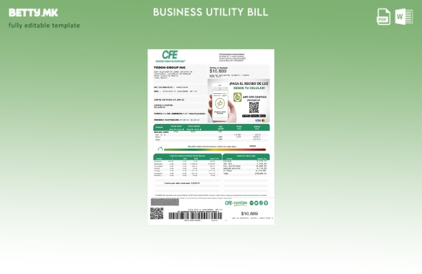 Модерен стил на шаблон страница за сметки за комунални услуги на Федералната ком